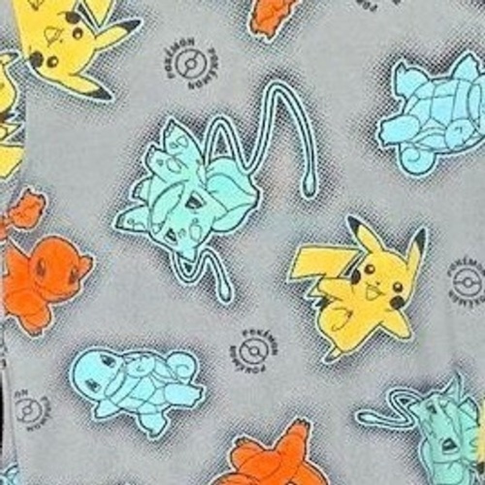 Pokemon Boys Pajama Set Size 8 Pikachu Charmander Squirtle Bulbasaur Gray PJs